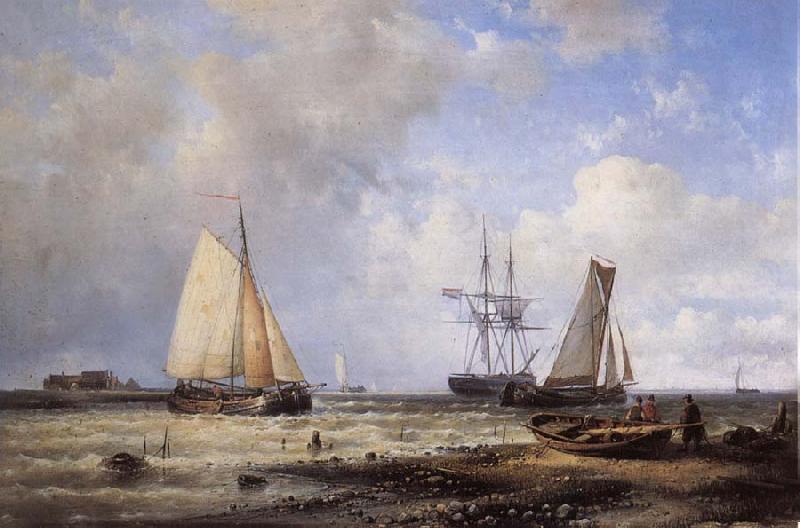 Abraham Hulk Fisherfolk and Ships by the Coast China oil painting art